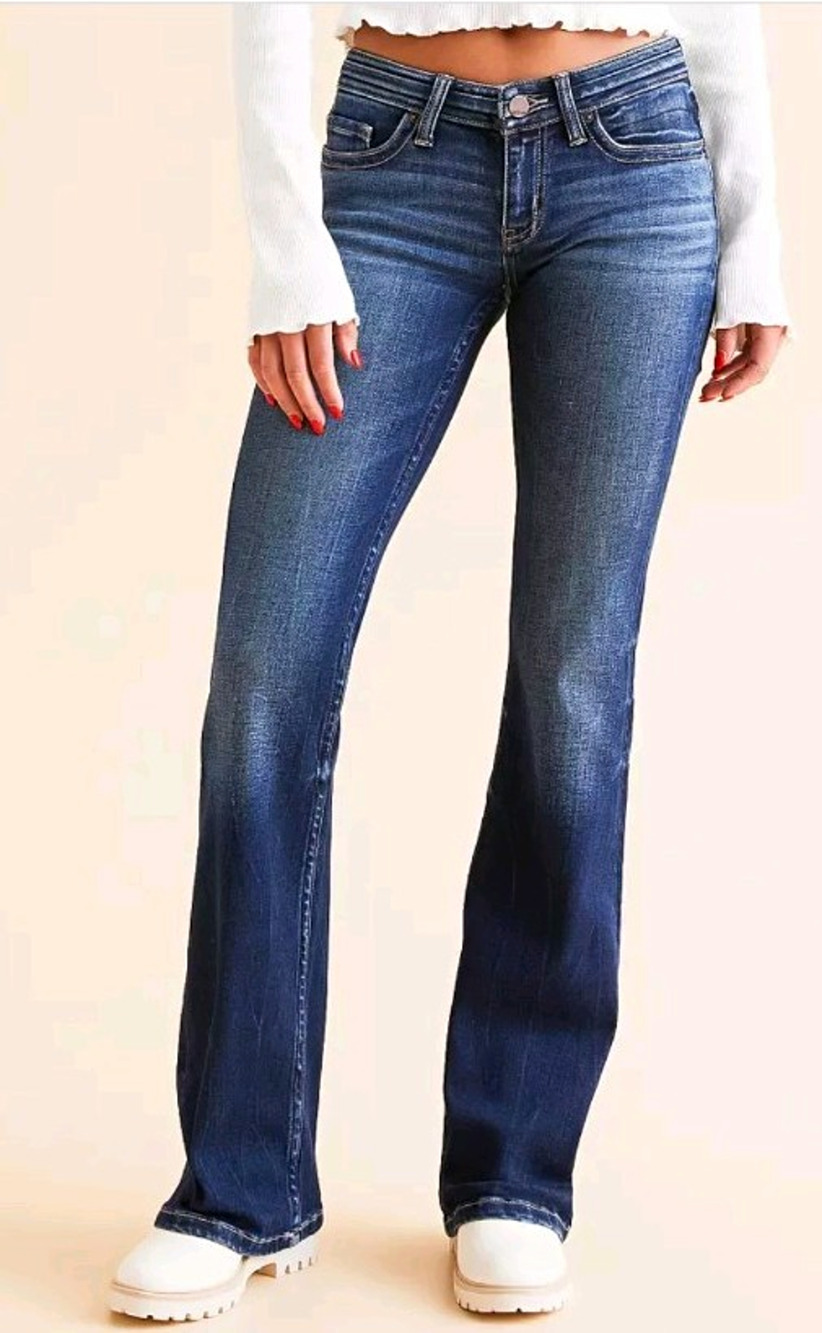 BKE Women's Stella Low Rise Slim Fit Bootcut Jeans Blue Medium Wash Sz 27 x 29.5